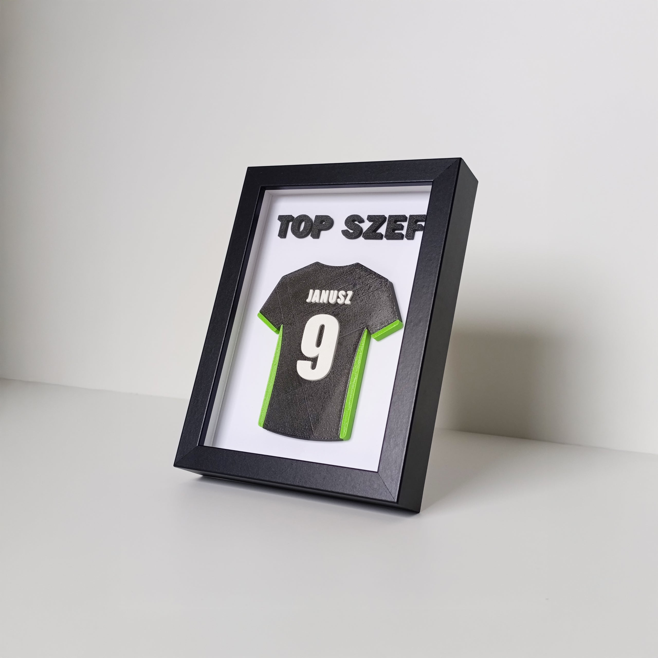 Koszulka piłkarska 3D z imieniem i numerem + napis 3D w ramce | Wzór: Akcenty