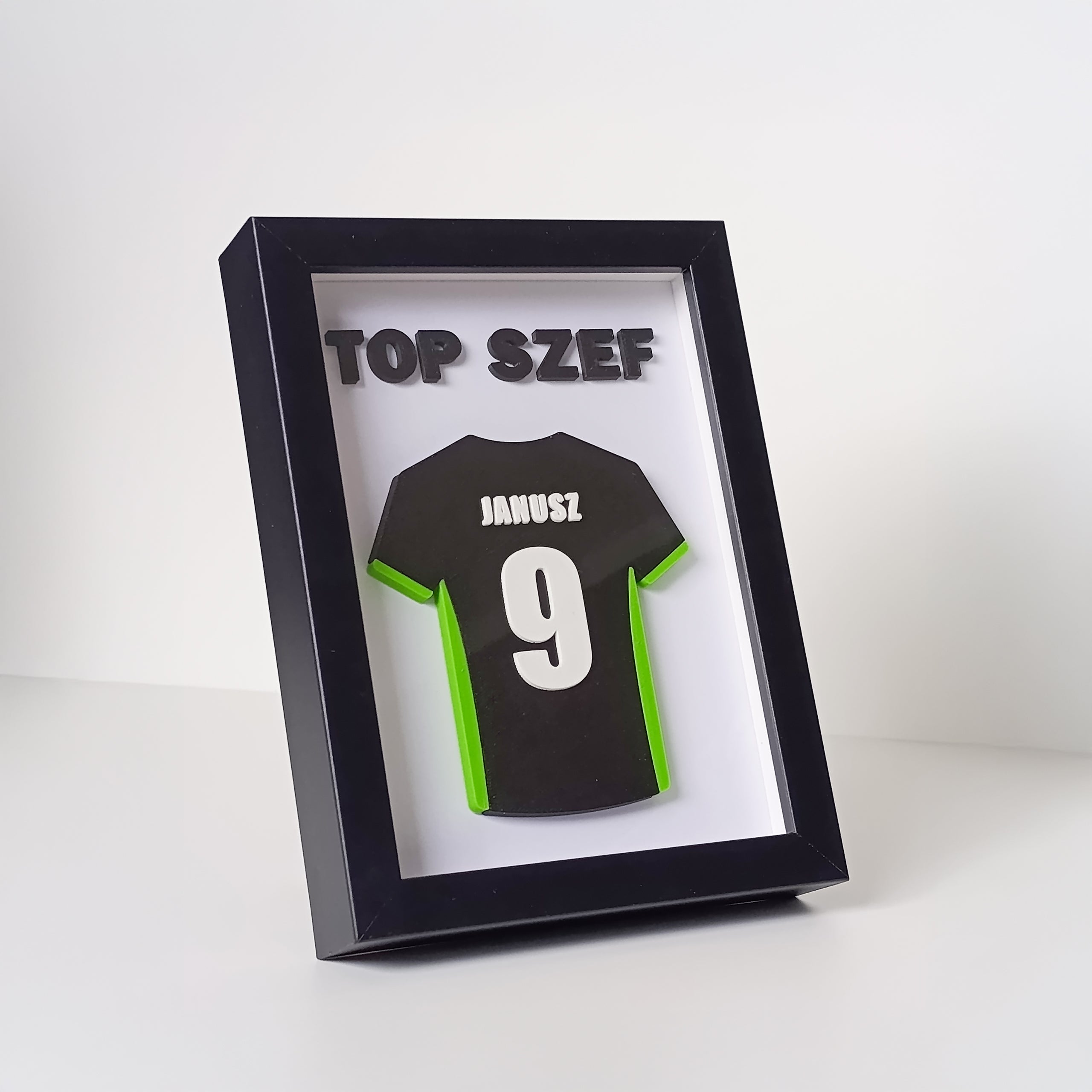 Koszulka piłkarska 3D z imieniem i numerem + napis 3D w ramce | Wzór: Akcenty