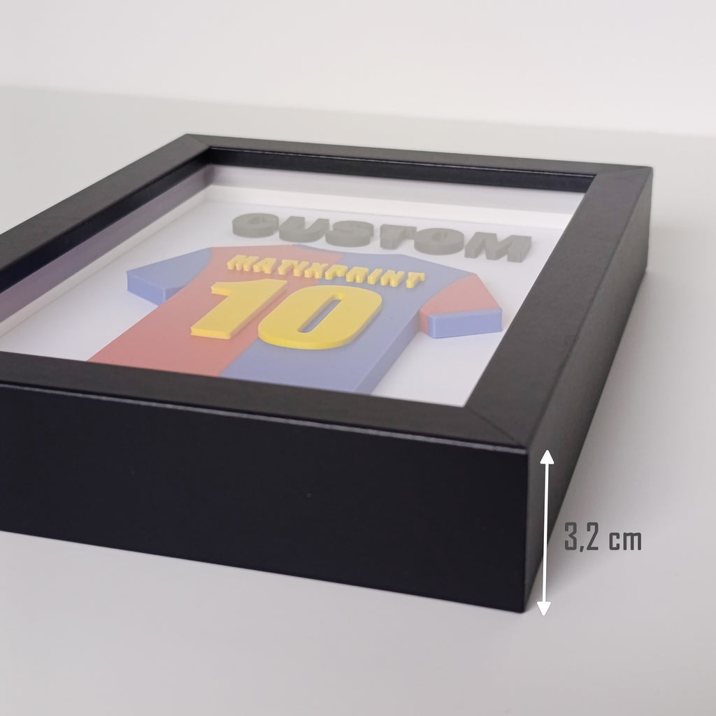 Koszulka piłkarska 3D z imieniem i numerem + napis 3D w ramce | Wzór: Łaty