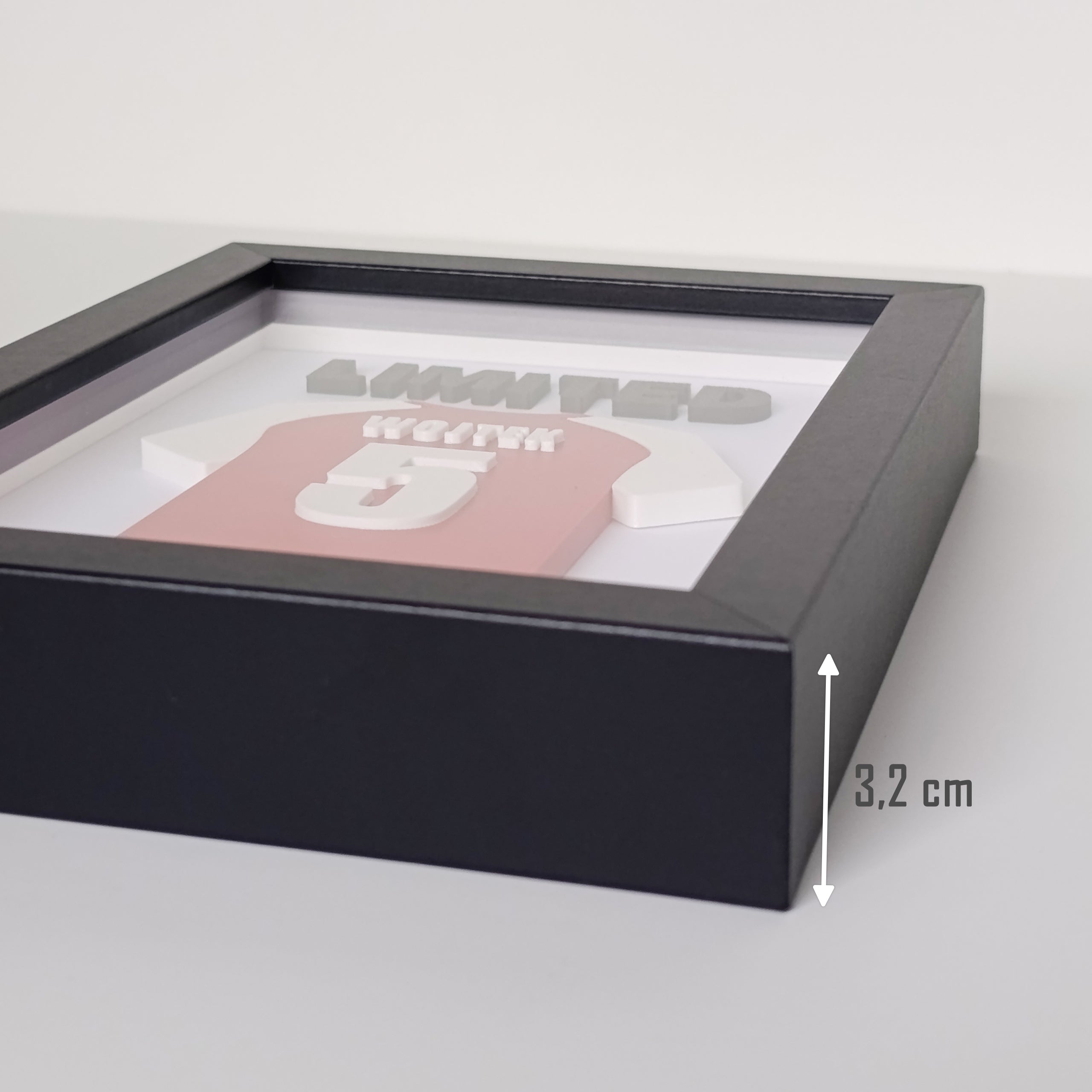 Koszulka piłkarska 3D z imieniem i numerem + napis 3D w ramce | Wzór: Rękawy