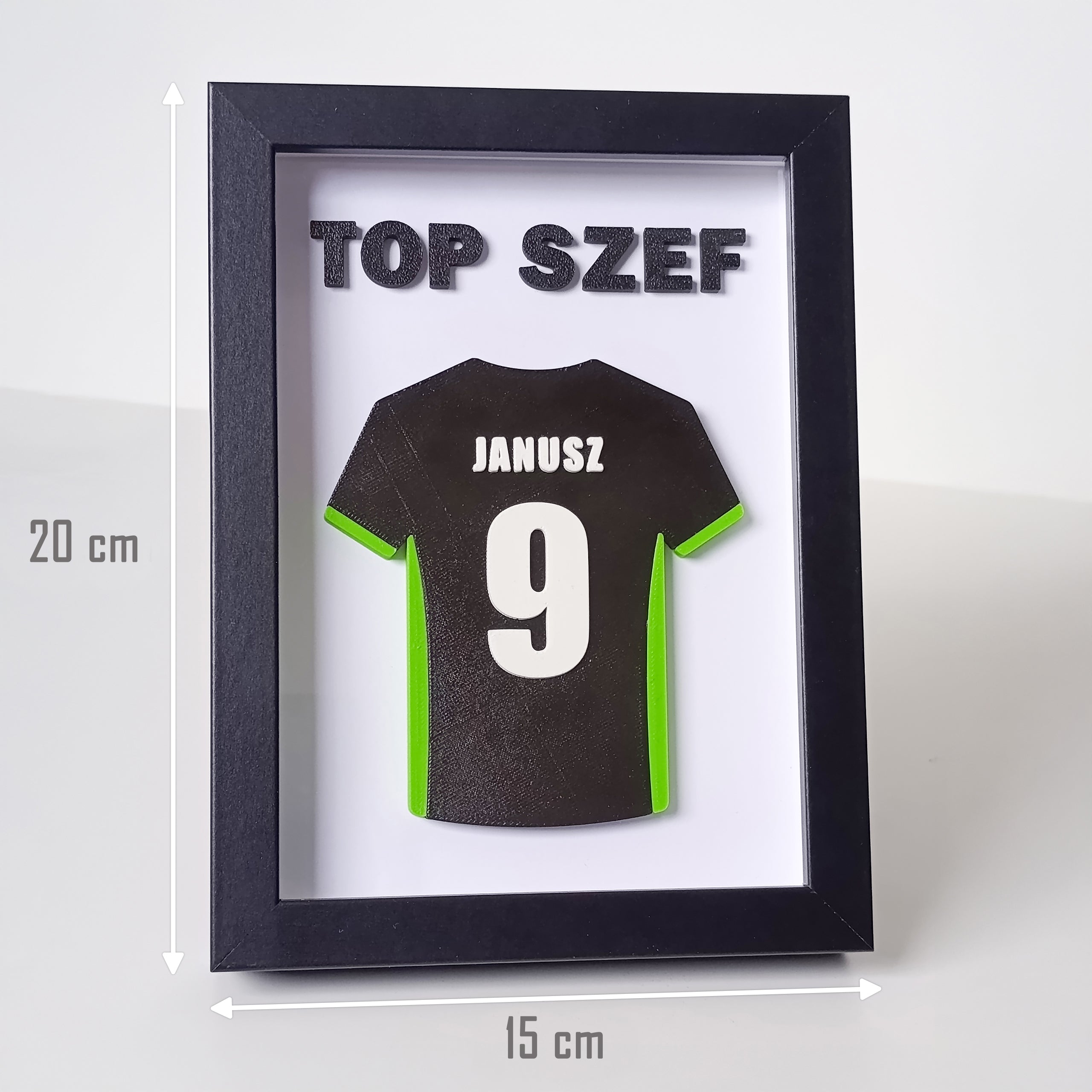 Koszulka piłkarska 3D z imieniem i numerem + napis 3D w ramce | Wzór: Akcenty